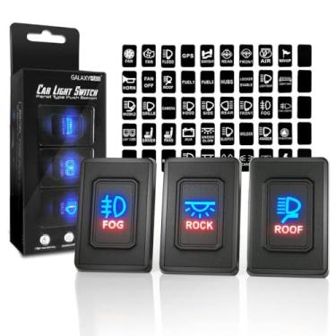 Imagem de Interruptor de barra de luz LED, visão noturna de carro liga/desliga de 3 pinos, interruptor basculante adequado para Jeep, caminhão, barco, UTV, SUV, instalações de iluminação de equipamentos pesados