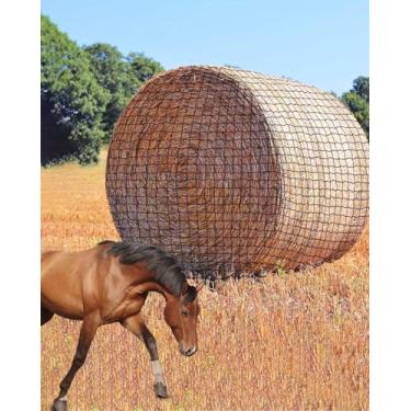 Imagem de MQLPXI Rede de feno redonda grande de 1,5 x 1,5 m para gados pesados, fardo inteiro, alimentador lento sem nós para fardos redondos 10 x 12 x 12 cm e fardo quadrado 3 x 3 x 8 4 x 4 x 8