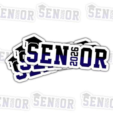 Imagem de Adesivo Class of Senior 2026 (3 peças) Adesivos de formatura com glitter rosa para meninas do ensino médio e universitários decalque de carro para laptop garrafa de água fichário capa de telefone 7,6