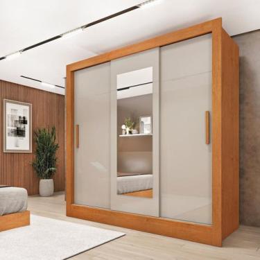 Imagem de Guarda Roupa Casal 3 Portas Taiffa 190Cm Com Espelho Espresso Móveis