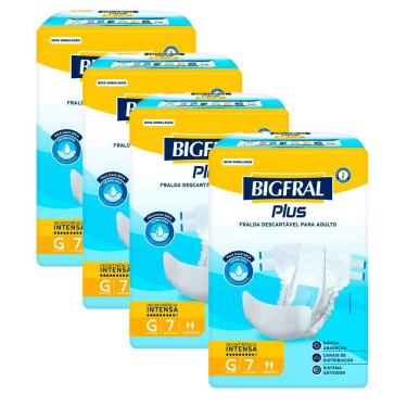 Imagem de Kit 4 Fralda Bigfral Plus G 7 Unidades