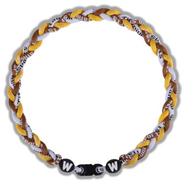 Imagem de Willtok Colar de beisebol premium de 45,7 cm com design de tornado de corda tripla trançada de nylon, 18 inch, Couro e nylon, Sem Pedra Preciosa