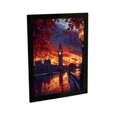 Imagem de Quadro Decorativo Big Bang Relógio Londres Inglaterra Ilustração Decoração Poster Quarto Sala