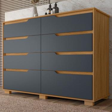 Imagem de Cômoda para Quarto 8 Gavetas Georgia Freijó/Cinza