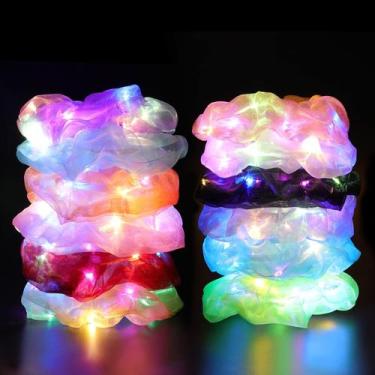 Imagem de Gravata de cabelo LED Scrunchies YL Mainland Meteor Yarn 12 unidades c