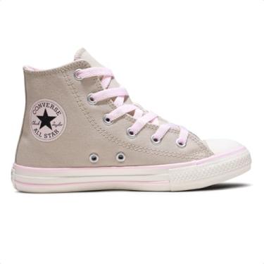 Imagem de Tênis Converse Chuck Taylor All Star Side Zip Canvas+1 Juvenil Cano Alto (Bege/Rosa, BR, Criança de 9 a 12 anos, Numérico, 33)