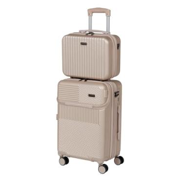 Imagem de Mala Viagem Bordo Mão Frasqueira Kit 10kg Abs Expansiva Anac (Dourado)