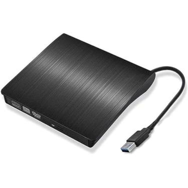 Imagem de Leitor E Gravador Cd Dvd Externo Slim Preto Usb 3.0 P/Pc