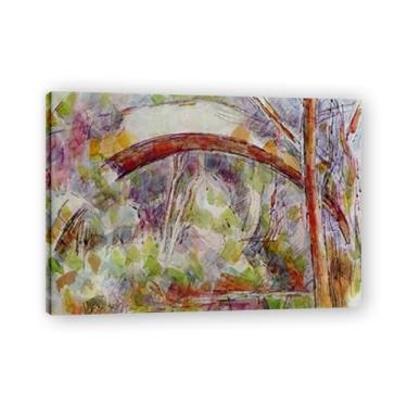 Imagem de Rio na ponte das três fontesPaul CéZanne Impressão em tela pós-impressionista arte moderna decoração do pai 23 x 84 cm emoldurada
