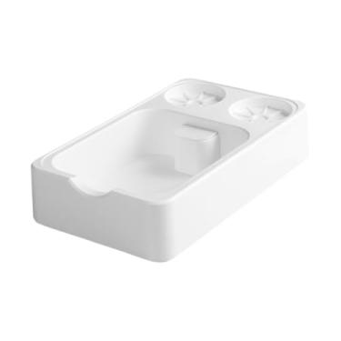 Imagem de Ｂｅｓｇａ Distribuidor de caixa de café Knock, organizador de café expresso portátil e resistente, estação de compactação de expresso para cafeteria, bar e, Branco