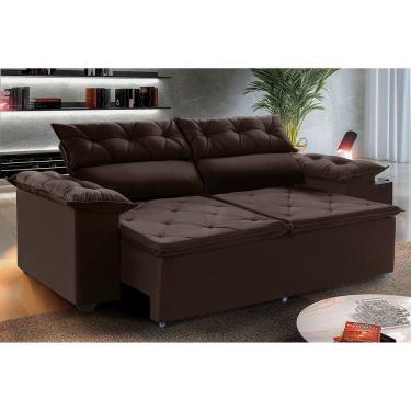 Imagem de Sofá Compact 180 cm Retrátil e Reclinável com molas Espirais Suede - Ws Estofados