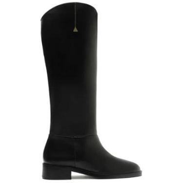 Imagem de Bota Feminina Schutz Original Montaria Couro Preta-Unissex