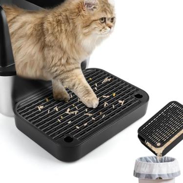 Imagem de Lanstics Degrau de caixa de areia, rampa de caixa de areia preta apanhador de areia com função de filtro degraus de gatos para caixas de areia anti-rastreamento e fácil de limpar, ideal para gatinhos