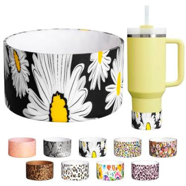 Imagem de Diumepo Bota de silicone Stanley para copo Stanley 1,134 g - capa protetora de silicone adequada para garrafa de água Hydroflask 340 g - 680 g, manga inferior antiderrapante - livre de BPA (girassol)