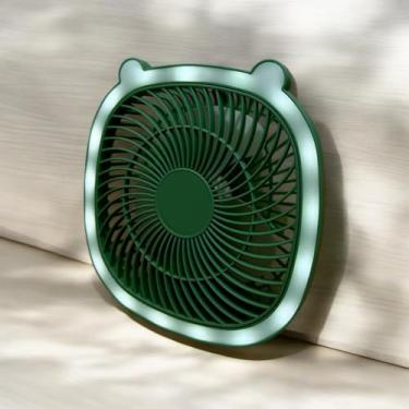 Imagem de Ventilador Portátil Retrátil 180° Silencioso de Mesa com 3 Velocidades – Uso Exclusivo na Tomada USB(Ventilador Quadrado Verde)