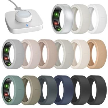 Imagem de BandRain Pacote com 15 capas de anel ultrafinas compatíveis com Oura Ring Gen 4/3, acessórios protetores de silicone antiarranhões para mulheres e homens (pacote com 15 – Conjunto 11, P para 6/7/8/9