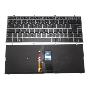 Imagem de Teclado de notebook para Hasee K350C Brasil BR com moldura cinza retroiluminado novo