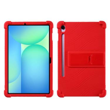Imagem de QYiiD Capa para Galaxy Tab S10 FE Plus 13,1 polegadas modelo 2025 (SM-X620/X626), capa protetora de silicone leve para crianças, borracha macia à prova de choque, vermelha