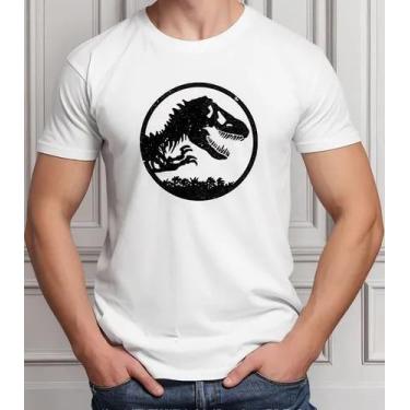 Imagem de Camiseta Camisa Adulto Feminina Masculina Algodão Filme Dinossauro Jur