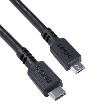 Imagem de Cabo para Celular Smartphones USB Tipo C para Micro USB 2.0 1 Metro Pr