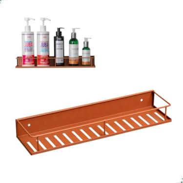 Imagem de Suporte Porta Shampoo de Parede para Banheiro Prateleira Organizador em Aço (Terracota)