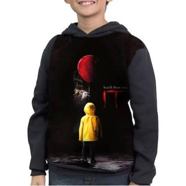 Imagem de Casaco Moletom Infantil Pennywise It A Coisa Full Print - smoke, Preto