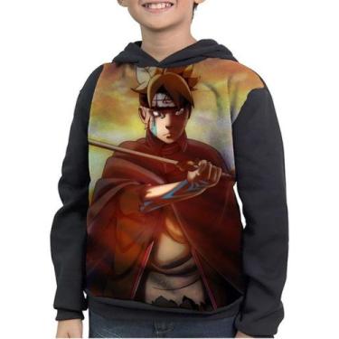 Imagem de Casaco Moletom Infantil Boruto Raiden Trovão - smoke, Preto, 1