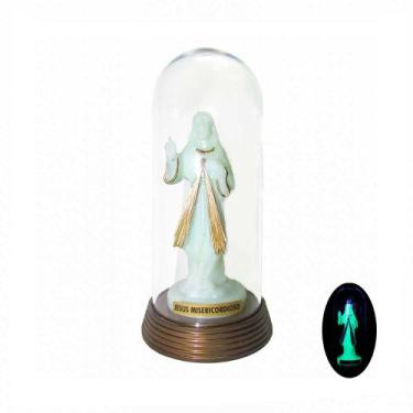 Imagem de Imagem Jesus Misericordioso Fosforescente Redoma - Amor Lindo