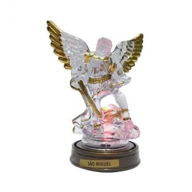 Imagem de Luminária Imagem São Miguel Arcanjo Anjo Guardião Da Igreja com Luzes 