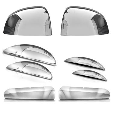 Imagem de Kit Aplique Cromado Maçaneta Retrovisor Grade Chevrolet Celta 2006/2011 Prisma 2007/2011