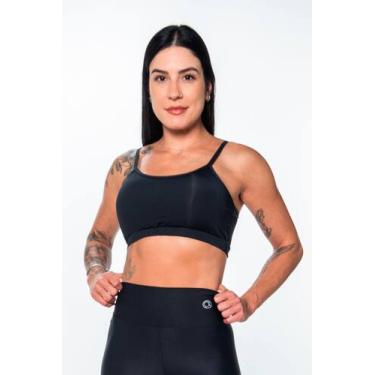 Imagem de Top Manu Preto Básico Academia - Chiclé moda fitness, P