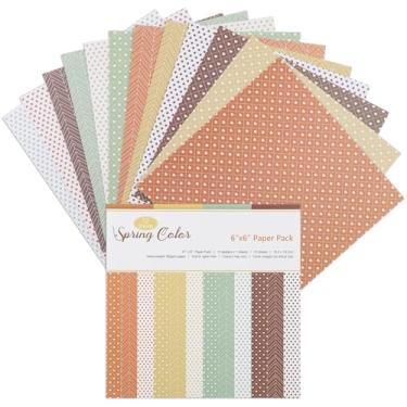 Imagem de 12 folhas de blocos de papel para scrapbook, 12 designs de 15,2 x 15,2 cm, papel de cartolina com padrão único de 15,2 cm x 15,2 cm, papel decorativo de 160 g/m², bloco de recortes para projetos DIY