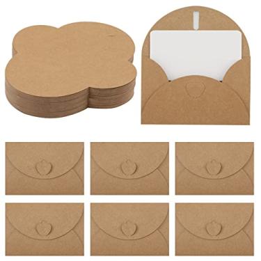 Imagem de 25 mini envelopes com 25 cartões, envelopes com fecho de coração, cartões de felicitações em branco grafite em branco com envelopes para convites de casamento, Natal, Dia dos Namorados