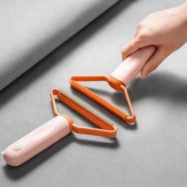 Imagem de Removedor de fiapos - barbeador manual de roupas, ferramenta de limpeza de suéter para remover poeira e pelos de animais de estimação de roupas, cortina, cobertor, sofá (rosa)