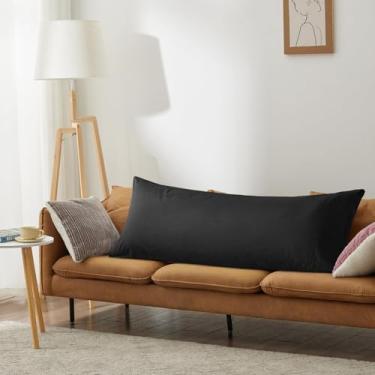 Imagem de Capa de travesseiro corporal tecido de algodão, fronha longa respirável, fecho de envelope amigo da pele