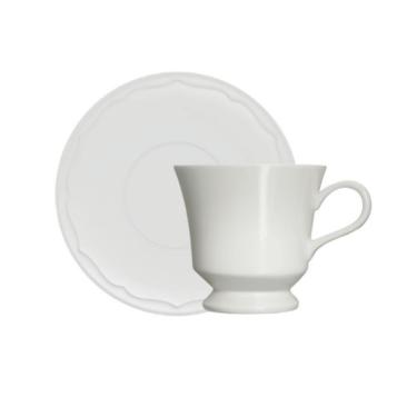 Imagem de Xícara de Chá com Pires Clássica Branca