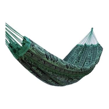Imagem de Rede de Dormir Casal Indiana Gigante 4m Reforçada – Rede de Descanso Confortável para Varanda e Jardim(Verde)