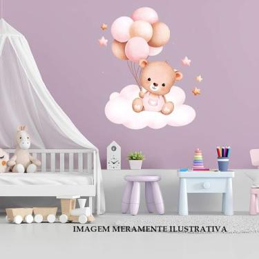 Imagem de Adesivo De Parede Ursinha Na Nuvem - Lojinha Da Luc Adesivos