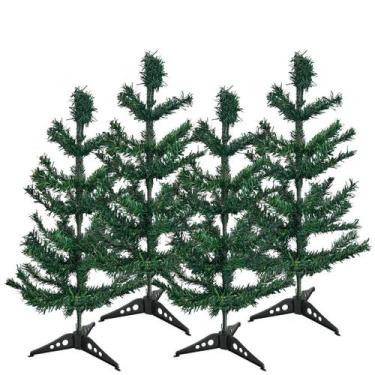 Imagem de kIT 4 ARVORE VERDE NATAL PLASTICO PEQUENA 55CM TRADICIONAL PINHEIRO AP