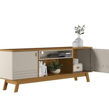Imagem de Rack 180cm Colorado Para Tv Até 75 Polegadas Linea Brasil Nature Com Off White