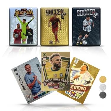 Imagem de Cartões colecionáveis de futebol 2024-25 | 3 pacotes - 33 cartas colecionáveis para fãs e jogadores, preto, ouro e prata, pacotes de cartas diferentes em cada conjunto - Experimente e colecione todas