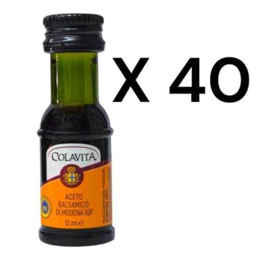 Imagem de Kit 40 Mini Vinagres Aceto Balsâmico Di Modena Colavita 12ml - Italian