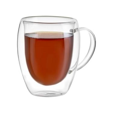 Imagem de Kit 2 Xícaras em Vidro Borossilicato Parede Dupla 350ml Transparente