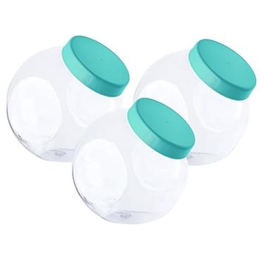 Imagem de Kit 3 Potes Baleiro Plástico Tampa de Rosca BPA Free 2,4LT Porta Mantimentos Multiuso (Azul)