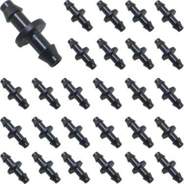 Imagem de WHYHKJ 200 peças de tubo de plástico 4/7 mm acessórios de irrigação por gotejamento gancho duplo conector farpado reto para agricultura estufa torneira casa mangueira de jardim preto