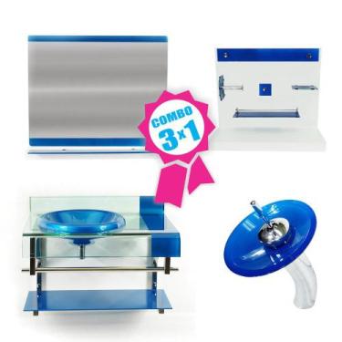 Imagem de Combo 3 em 1 - Gabinete 70cm Turquia + Torneira Ibiza + Kit Banheiro J
