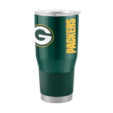 Imagem de Team Fan Apparel Copo NFL 850.5 g Gameday de aço inoxidável, isolado para quente e frio, tampa deslizante, aderência de silicone, oficialmente licenciado (Green Bay Packers - verde caçador)