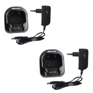 Imagem de Kit 2 Base com fonte Carregador para Rádio Baofeng UV-82 - Lellis quas