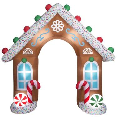 Imagem de Arco De Natal Inflavel Grande Enfeite Portal Natalina Luz Iluminação Casa Decoração Final De Ano Shopping Loja Festa