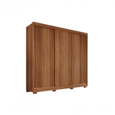 Imagem de Guarda-roupa Casal Sem Espelho 3 Portas 4 Gavetas Atenas Com Pés 100% Mdf Salleto Cinamomo